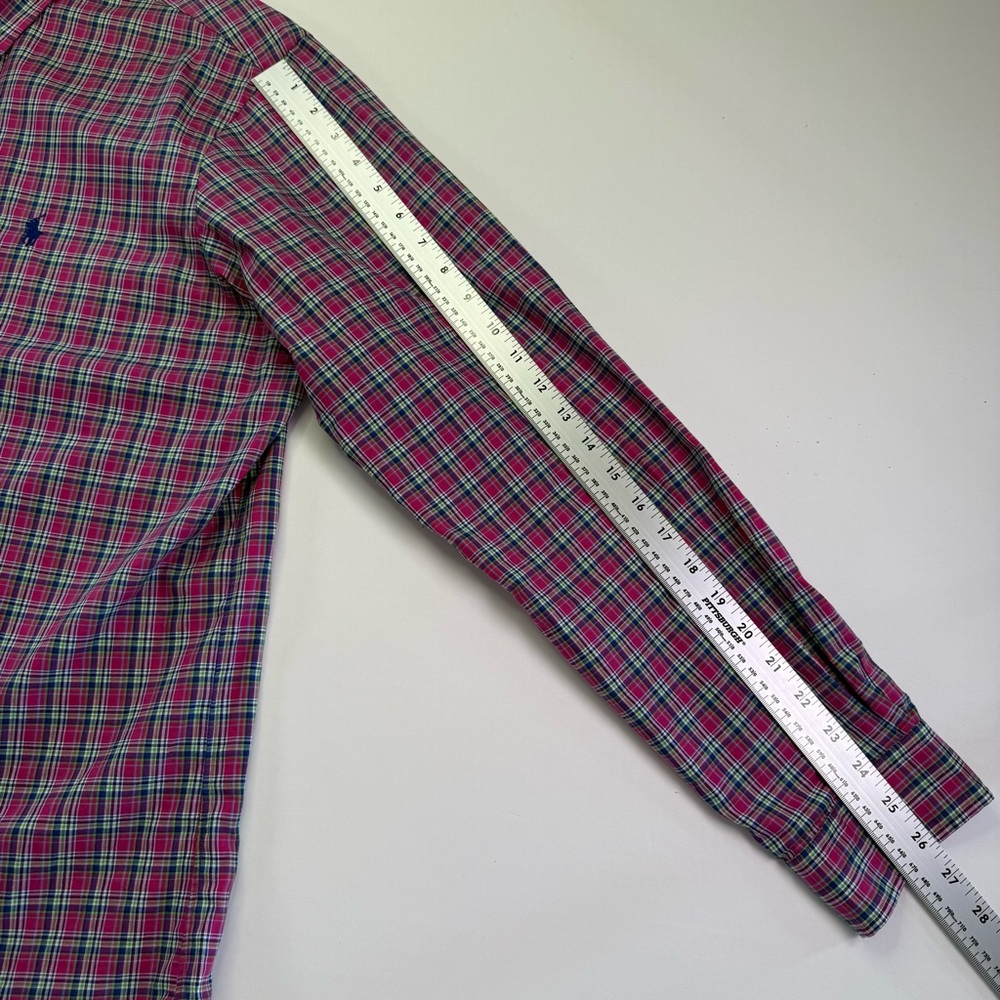 Ralph Lauren Mens XL Pink Plaid Long Sleeve Pony Button Casual Dress Shirt - Picture 10 of 15